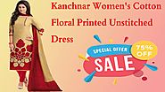 fashionothon Kanchnar Women's Cotton Floral Printed Unstitched Dress