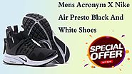 fashionothon Mens Acronym X Nike Air Presto Black And White Shoes