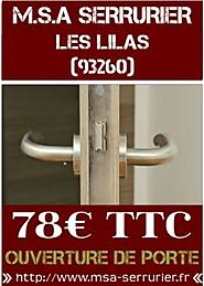 Serrurier Les Lilas - Dépannage Pas Cher 78€ TTC