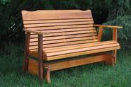 4' Cedar Porch Glider W/stained Finish, Amish Crafted