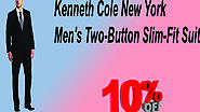 Xclusiveoffer Kenneth Cole New York Men's Two-Button Slim-Fit Suit.
