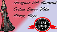 Xclusiveoffer Designer Fab diamond Cotton Saree With Blouse Piece.