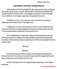 Contract Mining Agreement - Download WORD & PDF | Agreements.org