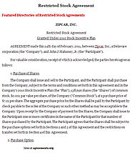 Restricted Stock Agreement- Download Word and PDF | Agreements.org