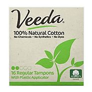 Veeda Natural All-Cotton Tampons for heavy flow and swimming