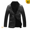 Black Fur Lined Leather Blazer Jackets CW833211 - CWMALLS.COM