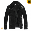 Mens Fur Lined Leather Jacket CW819329 - CWMALLS.COM