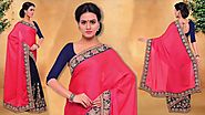 Womens Party Wear Sarees Latest Collection: Stylish Trendy Designer Party Saree Blouse Designs 2017