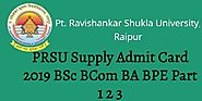 PRSU Supply Admit Card 2019 BSc BCom BA BPE Part 1 2 3