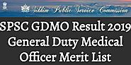 SPSC GDMO Result 2019 General Duty Medical Officer Merit List