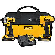 DEWALT 2-Tool 20-Volt Max Power Tool Combo Kit with Soft Case (Charger Included and 2-Batteries Included)