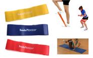 Bundle Monster 3pc New Resistance Loops Home Gym Exercise Pilates Yoga Stretch Band Set-Light/Medium/Hard
