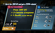PUBG Mobile Free 300 UC And 3 Classic Crate Coupons – 220% Rebate Event