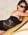 Bandeau Silky Crochet One Piece Swimsuit