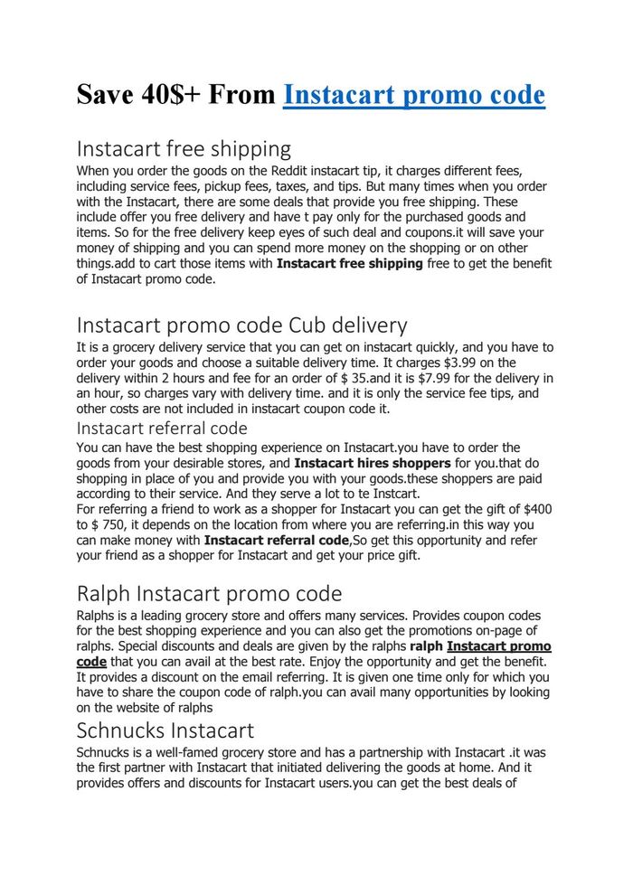 Instacart promo code - instacartpromocode.com | A Listly List
