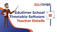 Edutimer school timetable software-Teacher Details