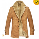 Mens Slim Fur Lined Leather Trench Coat CW833212 - CWMALLS.COM