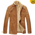 Mens Fur Lined Leather Jacket CW829120 - JACKETS.CWMALLS.COM