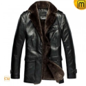 Mens Fur Lined Leather Coat CW833337 - JACKETS.CWMALLS.COM