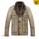 Fur Lined Mens Leather Jacket CW819163 - CWMALLS.COM