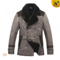 Mens Fur Lined Leather Trench Coat CW819167 - CWMALLS.COM