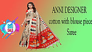 Xcluciveoffer ANNI DESIGNER cotton with blouse piece Saree