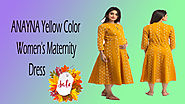 Xcluciveoffer ANAYNA Yellow Color Women's Maternity Dress