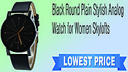 Xclusiveoffer Black Round Plain Stylish Analog Watch for Women Skylofts