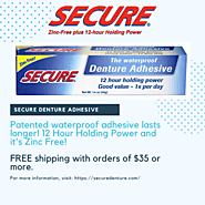 Secure Denture Adhesive Cream 1.4 oz. Zinc-Free