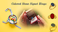 5 Different Colored Stone Signet Rings as a fashion statement