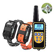 800 Yards Medium Large Rechargeable Waterproof Dog Electronic Training Collar Support 3 Dogs Shock Bark Stop