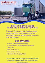 ProLogistics Carriers | Logistics Trucking & Shipping Company