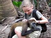 Varvara Soyfer and her friend - spider monkey, wildlife refuge Curú, Costa Rica