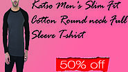 Xclusiveoffer Katso Men's Slim Fit Cotton Round neck Full Sleeve T-shirt