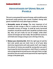 Advantages of Using Solar Panels