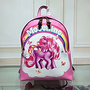 Moschino My Little Pony Women Medium Leather Backpack Pink
