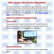 Why choose LED TVs for Education?