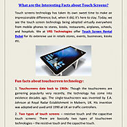 What are the Interesting Facts about Touch Screens? | Visual.ly