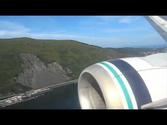 737 Alaska Air landing at Kodiak, Alaska CLOSE TO THE TREES! ANC-ADQ