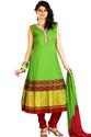 Lime Green Embroidered Anarkali Suit