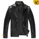 Mens Black Leather Jacket CW809508 - cwmalls.com