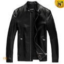 Mens Black Leather Jacket CW809012 - cwmalls.com