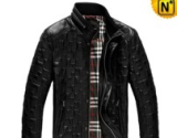 Mens Black Leather Jacket CW861817 - cwmalls.com