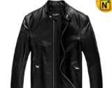 Fashion Slim Black Leather Jacket CW809012 - cwmalls.com