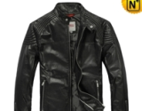 Designer Black Leather Jacket CW809005 - cwmalls.com