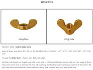 BRASS WING NUTS from Conex