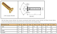 Brass CSk countersunk head Machine screws DIN 963 Brass Machine screws metric Brass Screws