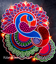 Beautiful Peacock rangoli Designs