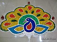 diya rangoli peacock rangoli design for deepavali | HappyShappy - India’s Best Ideas, Products & Horoscopes