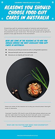 Reasons You Should Choose Food Gift Cards in Australia by Gourmet Traveller Gift Card - Issuu